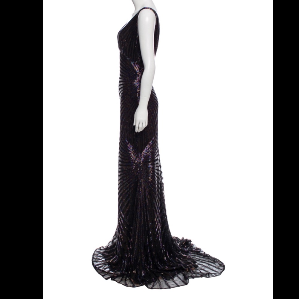 Naeem Khan Black Beaded Gown